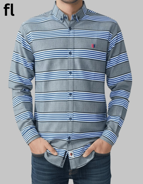 Casual Shirts Blue and Black Check